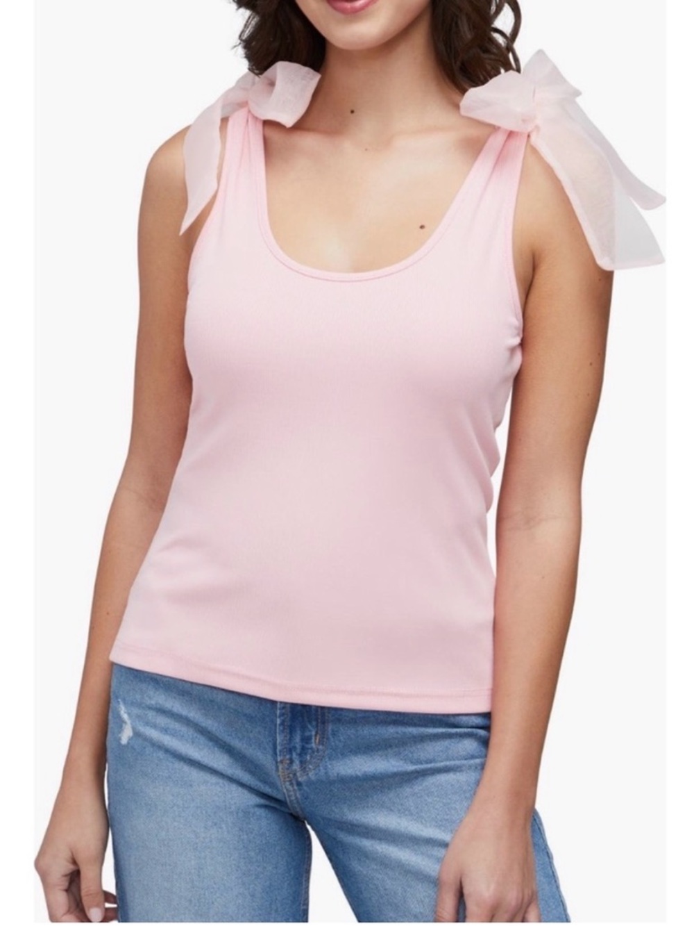 Wildfox Light Pink Tie-Shoulder Tank Top